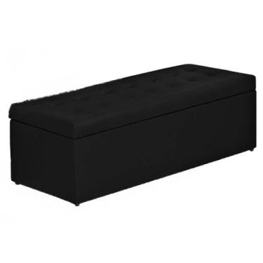 Imagem de Calçadeira Casal Baú 140cm Toskana Suede Preto - DS Estofados - Estopa