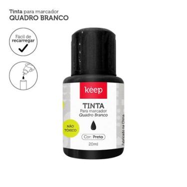 Imagem de Tinta Refil Para Marcador de Quadro Branco 18ml Preto Caixa c/12 Unidades Keep - MR041 MR041