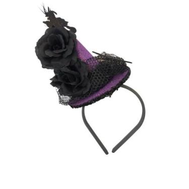 Imagem de Tiara HALLOWEEN  Chapéu de Bruxa com Flores. - Tango