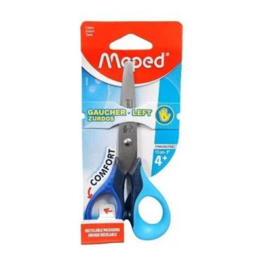 Imagem de Tesoura Escolar Para Canhoto 13cm - Azul claro com escuro - Maped