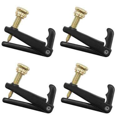 Imagem de Musiin Afinador fino de violino para 4/4-3/4 ajustadores de cordas de metal de violino conjunto de quatro (Preto)