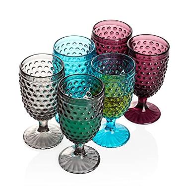 Imagem de EVEREST GLOBAL Hobnail Conjunto de 6 taças de vidro Hobnail para bebidas Hobnail perfeitas para jantares, festas, bares e casamentos