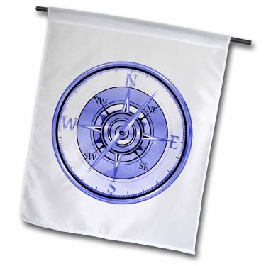 Imagem de 3dRose Ilustração de bússola nática azul - Bandeira de jardim, 30,48 x 45,72 cm