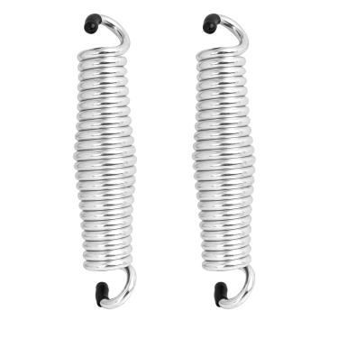 Imagem de PMIIO Molas de cadeira de balanço para varanda com molas para cadeira suspensa, suporta até 725 kg, molas cromadas resistentes para cadeiras suspensas, suporte de teto, baloiços para varanda - 2 peças, prata