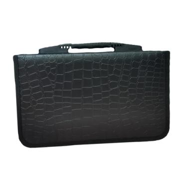 Imagem de AsrMyjcx Estojo para CD Bolsa para armazenamento de disco Preto, portátil, leve, com alça, suporte para estojo de CD e DVD, capas de CD, livreto para casa,