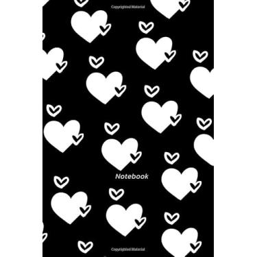 Imagem de Notebook - black Heart sketchbook journal unlined pages: Heart journal unlined pages, Blank notebook Composition journals to Draw, Doodling and Write ... (Size 6x9 in) - Cream Paper/Matte Cover