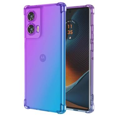 Imagem de Vokuha Capa de celular para Motorola Edge 50 Fusion, capa protetora traseira de TPU à prova de choque para Motorola Edge 50 Fusion 5G Roxo/Azul