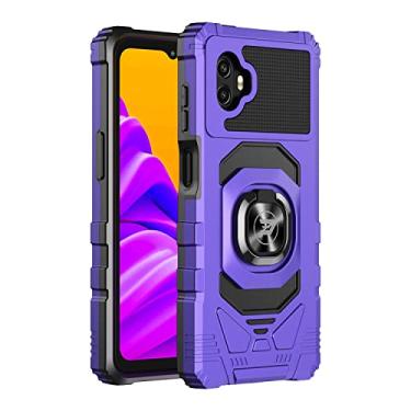 Imagem de Wireless PROTECH Capa compatível com Samsung Galaxy XCover6 PRO SM-G736 com suporte magnético para carro, policarbonato e TPU (roxo)