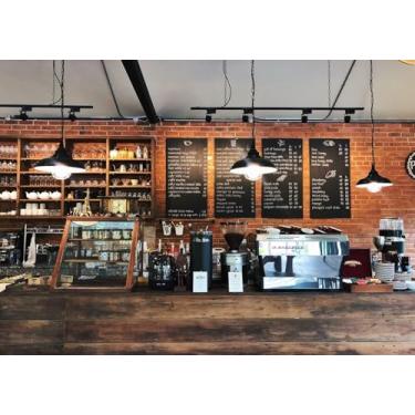 Imagem de BELECO Pano de fundo aconchegante de 2,1 x 1,5 m de tecido, café, restaurante, bar, para fotografia, café, interior, parede de tijolos, vintage, fundo de balcão de madeira para decorações de festa,