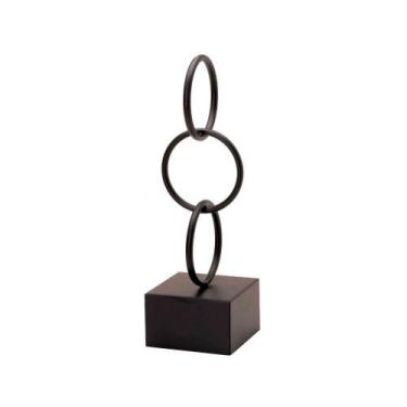 Imagem de Escultura Em Metal Preto 41x13cm - DROSSI