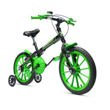 Imagem de Bicicleta Bike Infantil Aro 16 Ravok Com Rodinhas 3 A 7 Anos Cor:verde