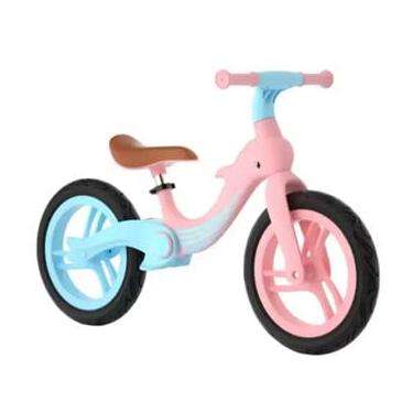 Imagem de Bicicleta Equilibrio Dobrável Golfinho Aro 12 Aço e Plástico Banco Macio Manopla de Borracha - Balance motoca Rosa