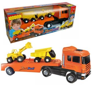 Imagem de Brinquedo Caminhão Cegonha Gigante Trator Caminhão Caçamba - Lider, Co