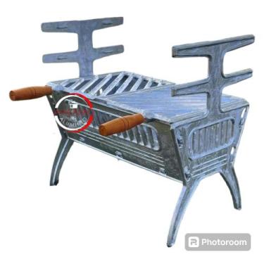 Imagem de Churrasqueira de alumínio batido GRANDE desmontável+ ENVIO IMEDIATO/ D