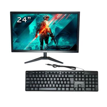 Imagem de Kit 1 Monitor Led 24 Polegadas Full Hd Mais Teclado C Fio