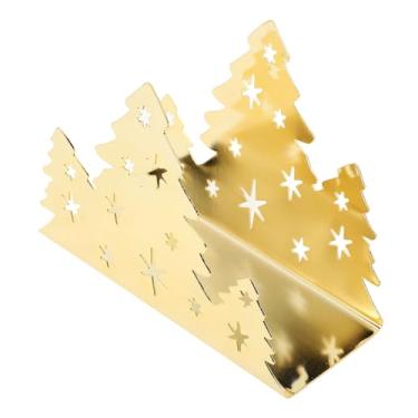 Imagem de Porta-guardanapos, árvore de Natal Em Forma de Tecido, Toalheiro de de Aço Inoxidável Com Armazenamento de Tecido para Casa, Restaurante (Ouro)