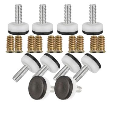 Imagem de MyyYiTar 10 peças de pés de nivelamento ajustáveis de nylon M8 5/40.6 cm Niveladores de móveis resistentes Pés de mesa ajustáveis para cadeiras, armários, sofás, bancadas de trabalho e pernas de