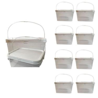 Imagem de Balde Para Tinta Predial 2.4L Transparente-Kit 8 Pçs - Nastripack