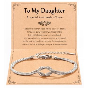 Imagem de Tarsus Pulseira com nó de amor, filha, aniversário, dia das mães, Natal, presentes para mulheres, adolescentes e adultos, average, Aço inoxidável, Sem Pedra Preciosa