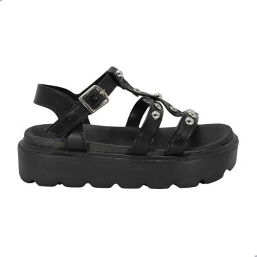 Imagem de Sandália Infantil Molekinha Tiras Detalhe Tratorada Preto