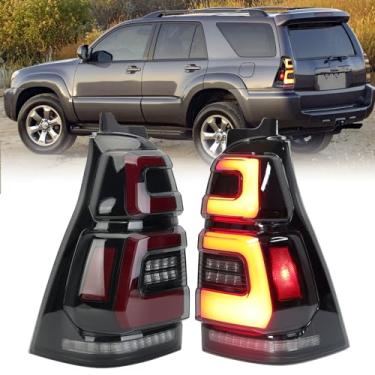 Imagem de Clidr Luzes traseiras de LED compatíveis com Toyota 4Runner 4ª geração 2003-2009 Par de lâmpadas traseiras com animação de inicialização e seta sequencial