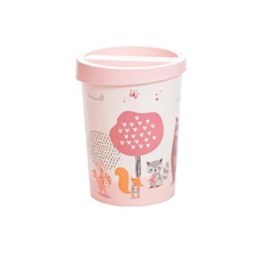 Imagem de Lixeira Infantil Plasútil Decorada Compacta (Bichinhas Rosa)