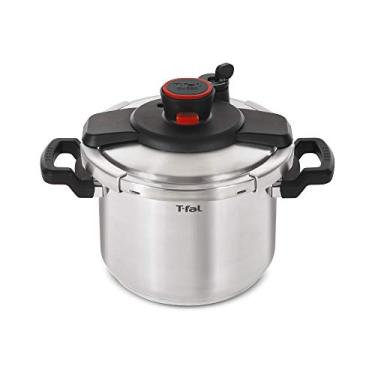 Imagem de Panela de pressão T-fal P45009 Clipso de aço inoxidável lavável na lava-louças PTFE PFOA e livre de cádmio 12-PSI, 2,5 m, prata - 7114000494