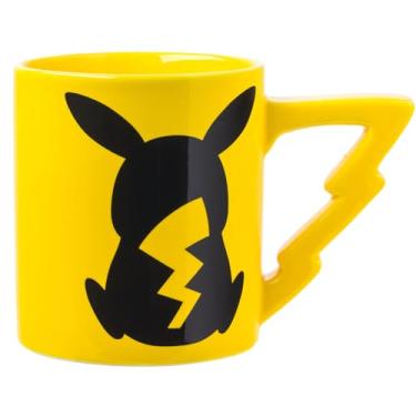 Imagem de Silver Buffalo Caneca de cerâmica Pokémon Pikachu com cabo esculpido de raio, 590 ml