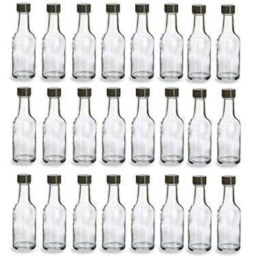 Imagem de Nakpunar 24 peças, garrafas de licor de vidro de 50 ml com tampas pretas (50 ml)