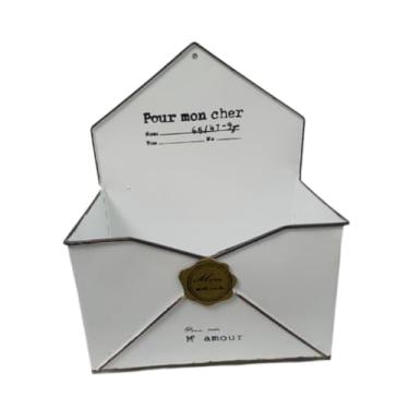 Imagem de Ｂｅｓｇａ Cesta de porta de flor do plantador de parede de metal chic, vaso de parede rústico para o jardim da externa interna da fazenda, Branco