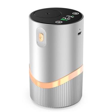 Imagem de Difusor de óleo essencial sem água recarregável: difusor portátil de aromaterapia para carro e casa - 1/2/4/6h/tempo livre 4 níveis de névoa para quarto, escritório, quarto (prata)