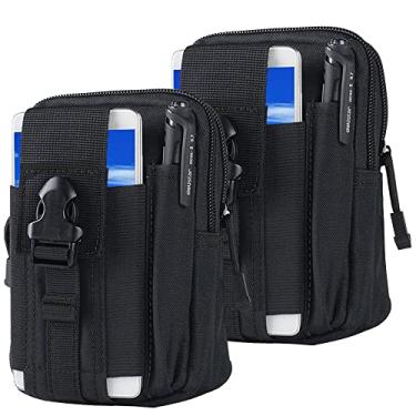 Imagem de Bolsa de cinto tática | Bolsa de celular universal para uso externo EDC com coldre militar para iPhone X 8 7 6 6s Plus Samsung Galaxy S8 S7 S6 S5 S4 S3 Note 8 5 5 4 3 2 LG HTC, 2 Pack