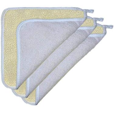 Imagem de 3 pcs/set Soft Weave Home Spa Exfoliating Face and Body Wash Cloths, Dual-Sided With Exfoliating Scrub and Soft Terry Cloth - Shower Scrubber - Remove Dead Skin - Great for Skin Care in the Bath