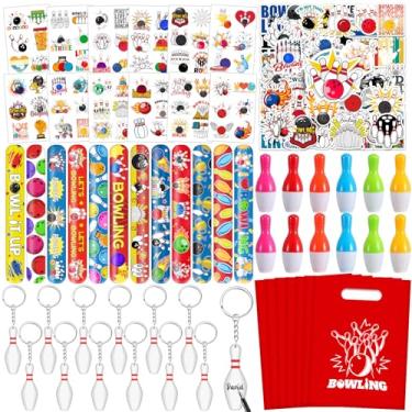 Imagem de YYMYMGJ 110 Peças Lembrancinhas Para Festa De Boliche, Bolsas Boliche Tatuagens Temporárias Pulseiras Tapa Chaveiros Adesivos Caneta Esferográfica Decoração Aniversário Presentes Crianças Recompensa