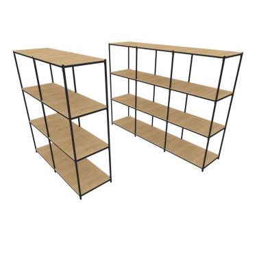 Imagem de Praleira De Aço Reforçada Mini Porta Pallet 200x60x90 Estante Estoque Bandeja Crua Módulos Conjugados 2 + 3