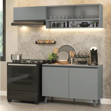Imagem de Armário De Cozinha Compacta 200cm Nice Madesa 09 Cinza