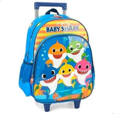 Imagem de Mochila Rodinhas Família Baby Shark Infantil Escolar Luxcel