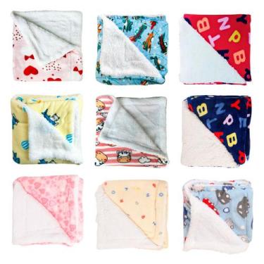 Imagem de Manta Cobertor Bebê Infantil Microfibra c/ Sherpa Antialérgico Menor P