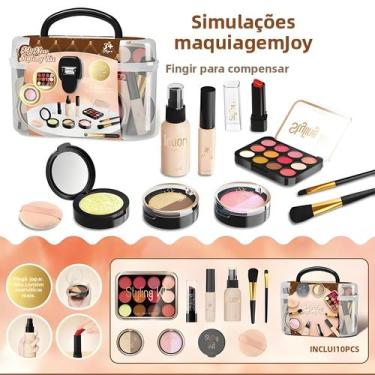 Imagem de Conjunto De Maquiagem Infantil De 10 Peças, Conjunto De Cosméticos De 