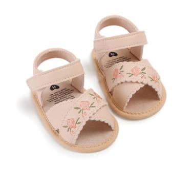 Imagem de GDSDYM Sandálias De Verão Para Bebês Meninas, Sola Macia, Sapatos Baixos Casuais, Sandália Praia Recém-Nascidos, Primeiros Passos, Berço, Vestido Noiva