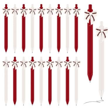 Imagem de Sayglossy 20 peças de canetas esportivas com tema de exercícios engraçados canetas esferográficas de plástico a granel esportes futebol beisebol softbol lembrancinhas de festa para times adolescentes