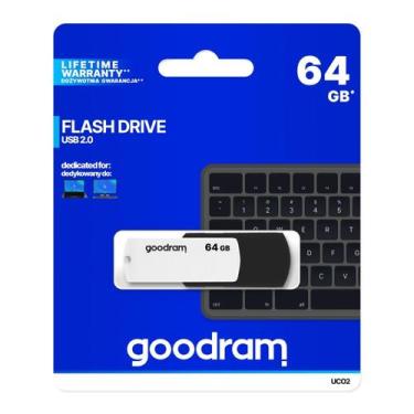 Imagem de Pen Drive UCO2 Preto/Branco USB 2.0 64GB GOODRAM
