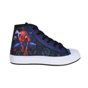 Imagem de Tênis Cano Alto Infantil Masculino Marvel Homem Aranha Preto - Branco 