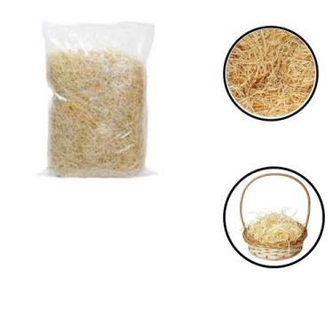 Imagem de Palha natural fina decorativa pacote com 50g artplast