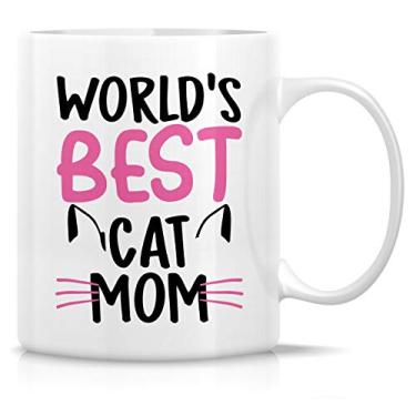 Imagem de Retreez Caneca engraçada - World's Best Cat Mom Cat Lovers 325 ml canecas de café de cerâmica - engraçado, sarcasmo, motivacional, presentes de aniversário inspiradores para esposa, namorada, amigos