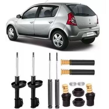 Imagem de 4 Amortecedor+ Kit Suspensão Renault Sandero 2007 A 2013 - Millenium