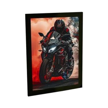 Imagem de Quadro Decorativo Moto Esportiva Ilustração Realista Foto Decoração Poster Quarto Sala