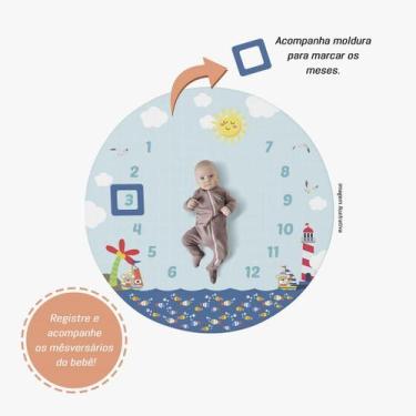 Imagem de Tapete Cenário Mesversário Marinheiro Redondo 1,25m - PRESENTE-BRINDE