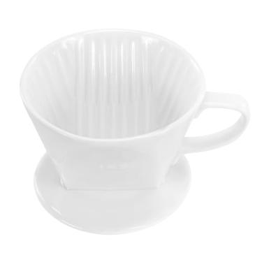 Imagem de LHUKSGF Coador de Café Pour Over - Acessórios de Cerâmica para Preparação Lenta - Branco - 300 ml