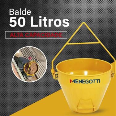 Imagem de Balde Para Guincho De Coluna Menegotti 50L Caçamba Ferramenta De Const